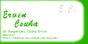 ervin csuha business card